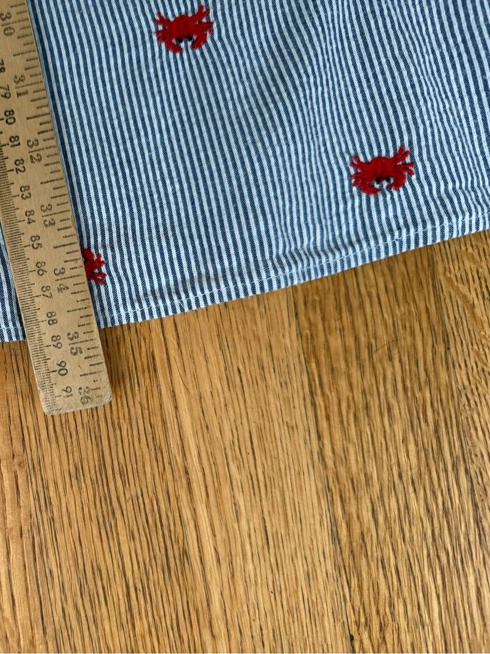 crown & ivy Blue and White Striped Mini Dress with Red Floral Embroidery - Picture 7 of 8